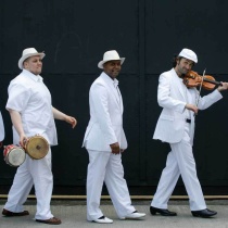 band playing instruments at Northside Music Festival